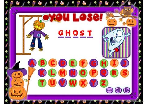 HALLOWEEN THE HANGMAN GAME general r…: English ESL powerpoints