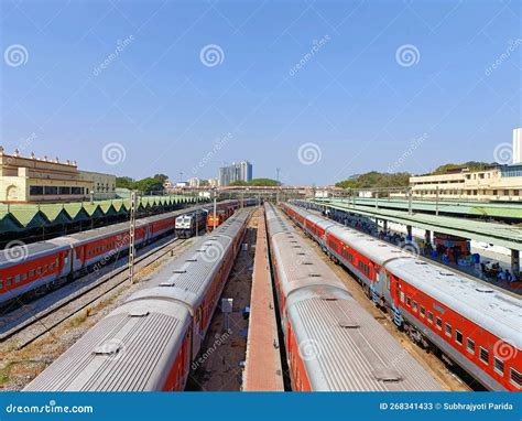 Trains Parked at KSR Railway Station, Bangalore Editorial Stock Photo ...