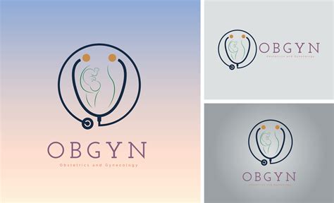 OBGYN obstetrics and gynecology clinic mom and baby pregnancy stethoscope logo template design ...