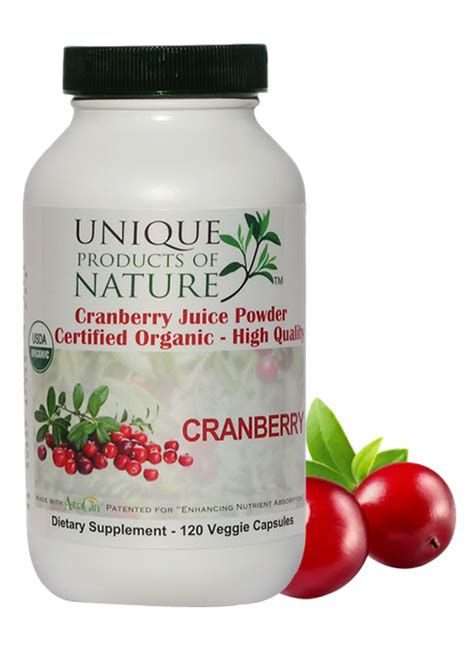 Cranberry Juice Powder Certified Organic 120 Capsules | vitazen