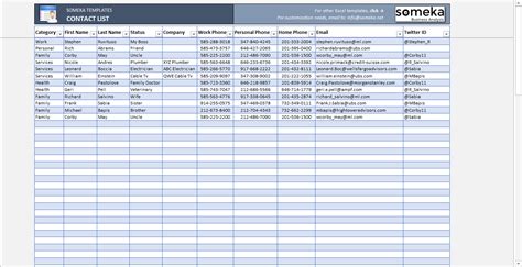 Contact List Template in Excel | FREE to Download & Easy to Print