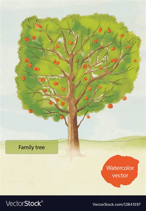 Watercolor family tree Royalty Free Vector Image - VectorStock