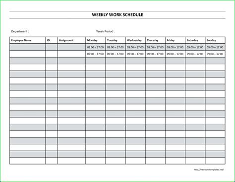 Employee Work Schedule Template Monthly Printable Sch - vrogue.co
