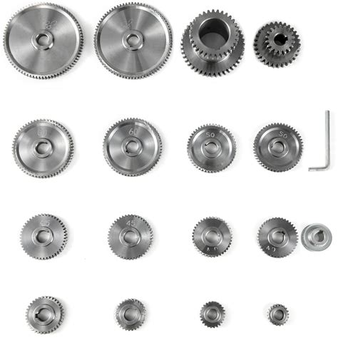 VEVOR 17pcs/Set CJ0618 Lathe Mini Lathe Gears Metal Cutting Machine Gears Lathe Gears Kit Metal ...