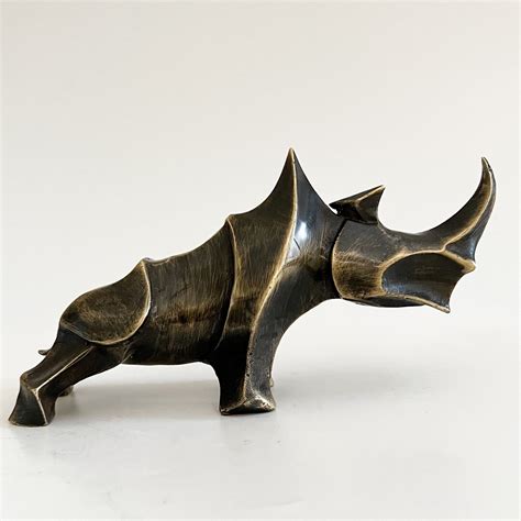 Bronze Rhino Statue, Rhino Sculpture, Bronze Rhinoceros Statue, Animal ...