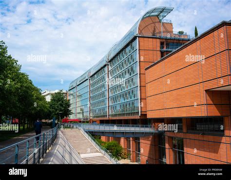 3 August 2018, Lyon France : exterior view of Cite Internationale or ...