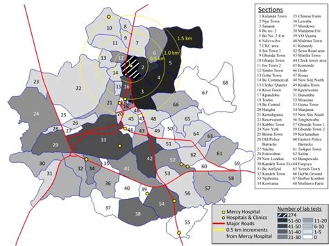 Sectional map of Bo. Bo, Sierra Leone, with sections and major roads... | Download Scientific ...