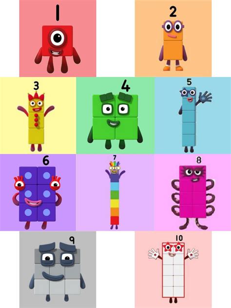 an image of cartoon characters with numbers on their faces and hands in ...