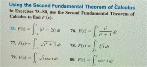 Solved Using the Second Fundamental Theorem of Calculus In | Chegg.com