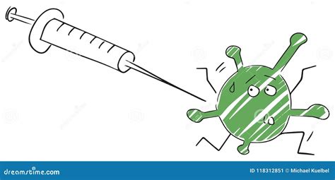 Funny Stickman Illustration Flu Vaccination Shot Patient Stock Illustration - Illustration of ...