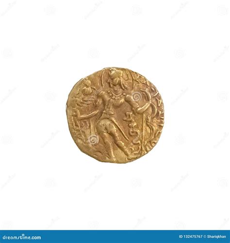 Chandragupta II Vikramaditya Gold Coin Ancient India Stock Image ...