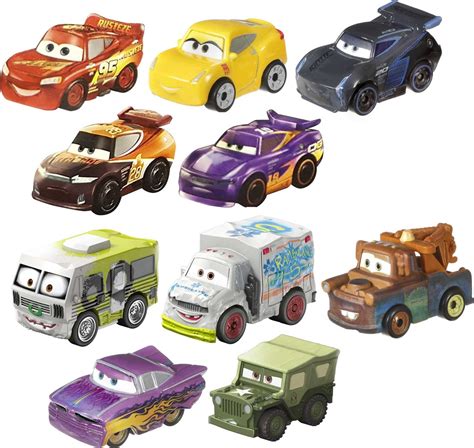 Buy Mattel Disney Cars Toys Mini Racers Set of 10 Mini Toy Cars ...