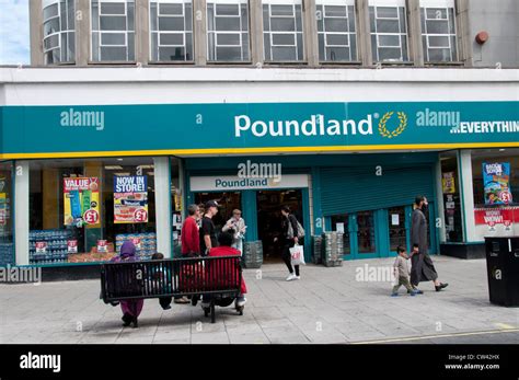 East Ham High Street, London Borough of Newham. Poundland Stock Photo ...