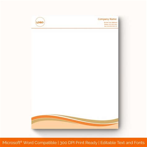 Orange Letterhead Template - #1147