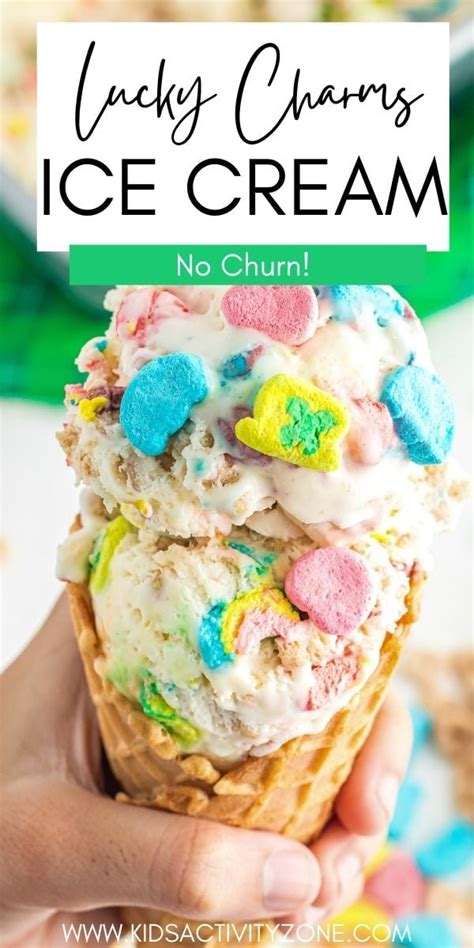 Lucky Charms Ice Cream - {No Churn} - Kids Activity Zone