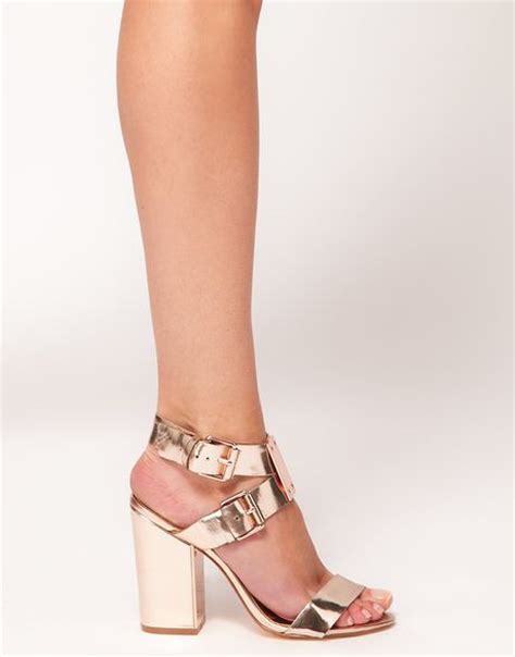 Ted Baker Lissome Metallic Strap Sandals in Gold (metallicpink) | Lyst