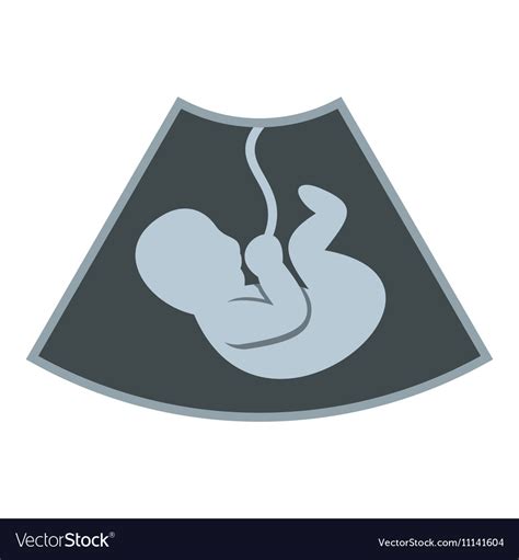 Ultrasound baby icon flat style Royalty Free Vector Image