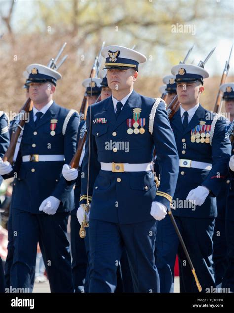 US Coast Guard Honor Guard marching during parade - Washington, DC Stock Photo, Royalty Free ...