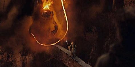 In the movie Lord of the Rings: Fellowship of the Ring (2001), Gandalf battles a Balrog. In this ...