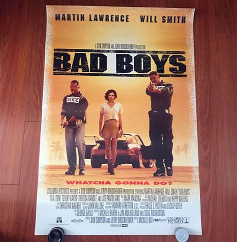 Bad Boys 1995 Original Movie Poster 2 Sided Martin Lawrence Will Smith ...