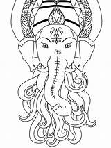 Hindu Elephant Coloring Pages sketch template