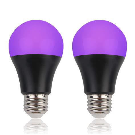 Buy GREENIC UV Led Black Light Bulb 2 Pack, 8W (60W Equivalent) A19 E26 ...