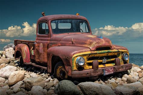 Old Rusted International Harvester Pickup Truck Photograph by Randall Nyhof - Fine Art America