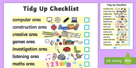 FREE! - Class Tidy Up Checklist (Teacher-Made)