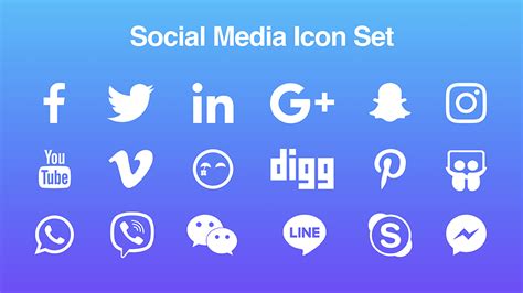 Free Social Media Icon Set for your Presentations - PresoMakeover