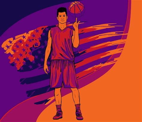Premium Vector | Illustration of basketball player with american flag