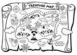 Printable Treasure Map Coloring Page sketch template