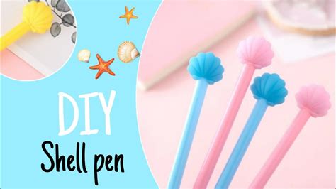 diy shell pen | shell pen reaction of toni art and craft | pen decoration ideas | diy pen ...