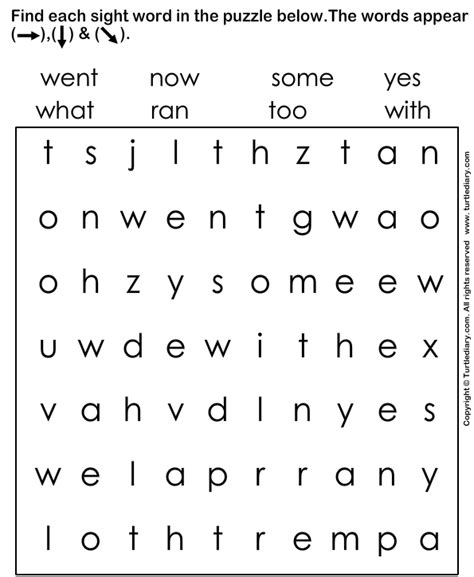 Find and Circle the Sight Words | Turtle Diary Worksheet