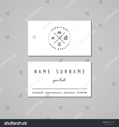 Furniture Business Card Design Concept Furniture Stock Vector (Royalty Free) 395459599 ...