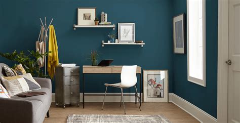 Modern Workspace Ideas and Inspiration Paint Colors | Behr | Contemporary office, Office paint ...