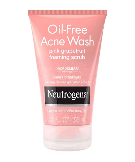 Oil-Free Acne Wash Pink Grapefruit Foaming Scrub| Neutrogena®