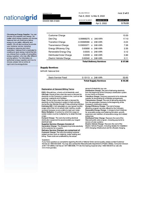 Understanding Our Bills and Charges | National Grid