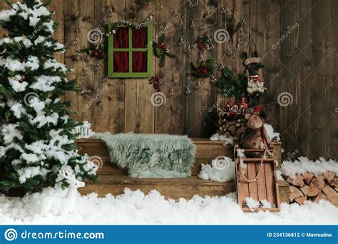 Rustic Christmas setting stock photo. Image of holiday - 234136812