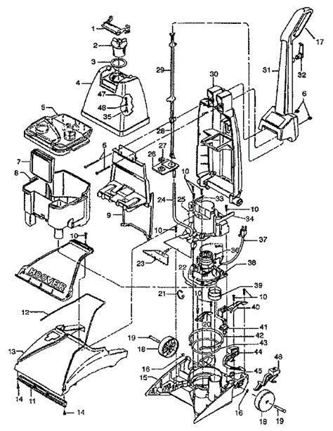 Hoover F5810 SteamVac Carpet Cleaner Parts List & Schematic, Hoover Model F5810 Parts List ...