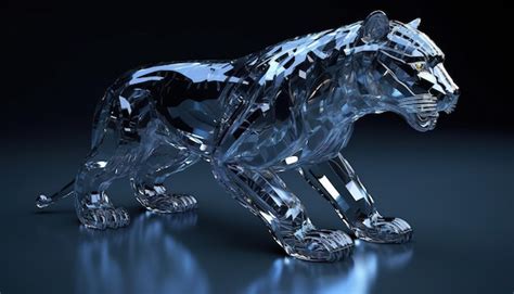 Premium AI Image | Clear glass crystal animals Generative Ai