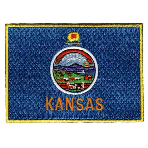 KANSAS STATE Flag PATCH Iron-on Embroidered Applique Top - Etsy