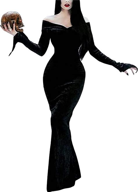 Amazon.com: Morticia Addams Cosplay Costume Full Sets Family Wednesday ...