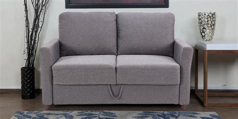 Buy George Two Seater Sofa with Storage in Grey Colour by Durian Online - 2 Seater Sofas - Sofas ...