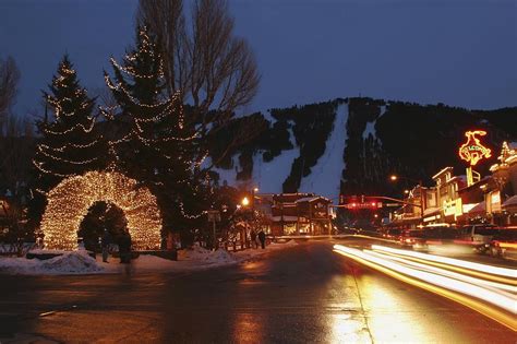 Downtown Jackson Hole At Night Photograph by Jim Webb