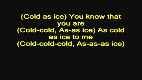 Foreigner Cold as Ice with lyrics Chords - Chordify