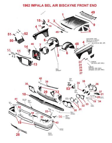 1962Impala - Click on a diagram below to view available parts. – Chicago Muscle Car Parts , Inc.