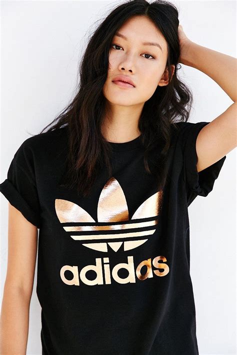 adidas Originals Rose Gold Double Logo Tee | Clothes, Cute outfits, Fashion