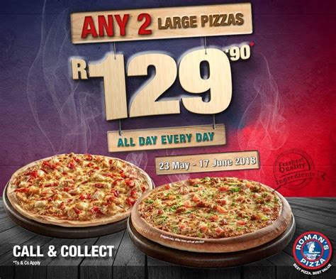 Pizza the Roman’s Pizza way: 2 Delicious pizzas, 1 big box, 1 low price! | Highway Mail