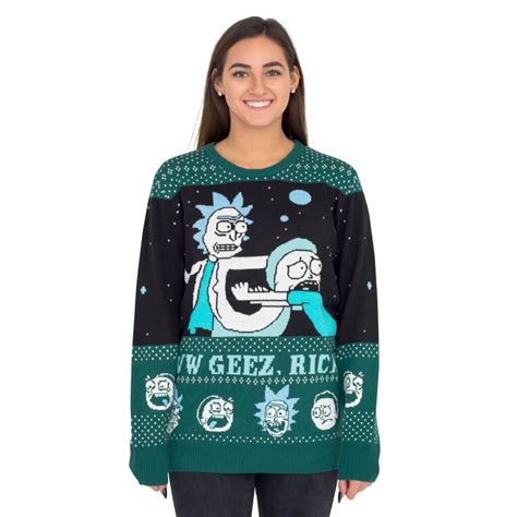 Women's Rick and Morty Aww Geez, Rick Ugly Christmas Sweater