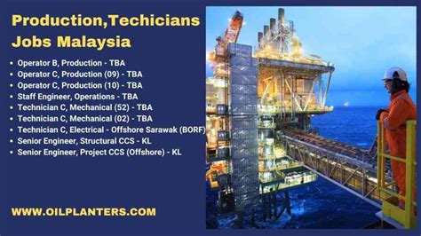 Oil & Gas Operations Productions Technicians Jobs Malaysia - Oil Planters